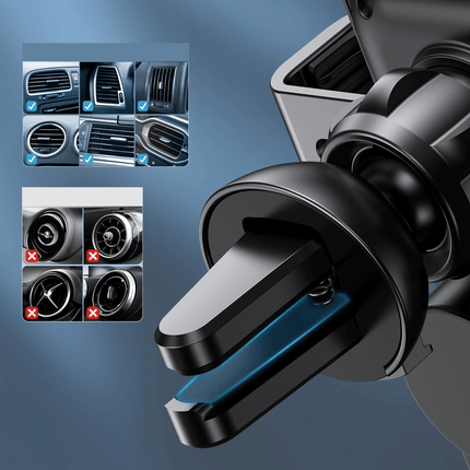 Choetech Choetech Gravity Auto Telefoonhouder met Draadloos Opladen QC voor Ventilatierooster Zwart Hurtel 4