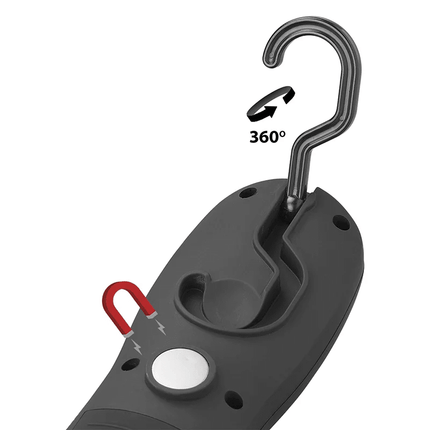 VCTparts Compacte Looplamp Inspectielamp 300lm op AA Batterijen met Magneet en Haak 3W COB LED Noodlamp VCTparts 2