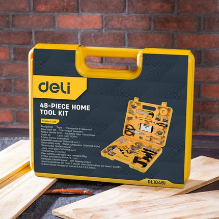 Deli Deli 48 - delige Tools Huishoudelijke Gereedschapset Koffer (EDL1048J) Geel [Gereedschap - Deli] INNPRO 4