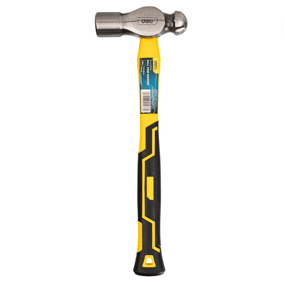 Deli Ball Pein Hammer 0,68 kg Universal mit ergonomischem Griff [Werkzeuge - EDL443024] (Gelb)