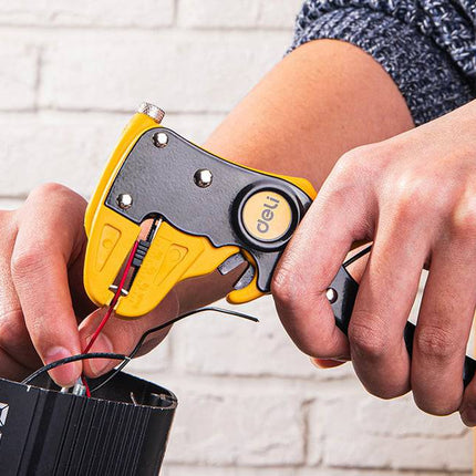 Deli Striptang 05 - 6 mm Draden [Gereedschap - Tools EDL2003] (Geel) - VCTparts.nl