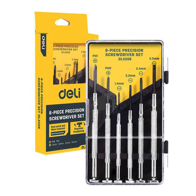 Deli -Werkzeuge Präzisionsschraubendreher Set 6 Teile Edl3206 (schwarz) [Werkzeuge - Deli]