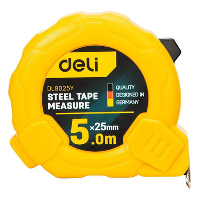 Deli -Werkzeuge Stahlmessband 5m/25 mm Rollengröße EDL9025Y (GEEL) [Werkzeuge - Deli]
