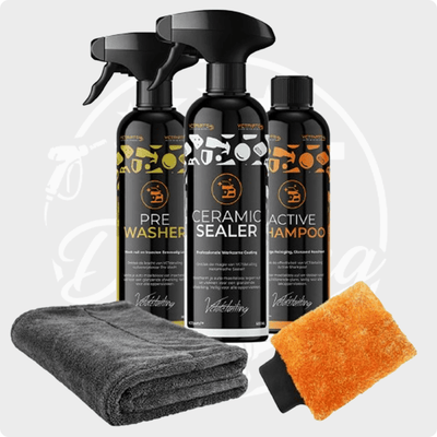 Details Combideal Quick Wash-Paket 5-teilig zum einfachen Waschen und Versiegeln mit Mikrofaserwaschhandschuh und Trockentuch