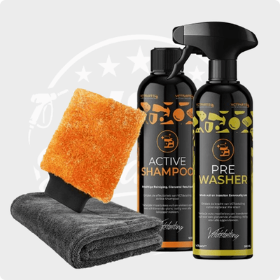 Details Combination Simple Wash-Paket 4-teilig zum einfachen Waschen mit Mikrofaserwaschhandschuh und Trocknenstoff