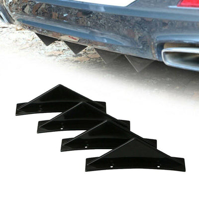 Diffusor Haifischflosse Heck Stoßfänger Spoiler - Boog Black (Set)