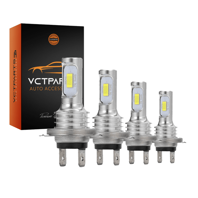 Dimlicht + Grootlicht 4x LED H7 8000k ijsblauw (2 sets) [ijsblauwe koplampen - ijsblauwe Dimlichten] - VCTparts.nl