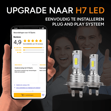 VCTparts Dimlicht & Parkeerlicht LED H7 + T10 6000k Wit (set) [Witte koplampen - Witte Dimlichten] Combideal 5