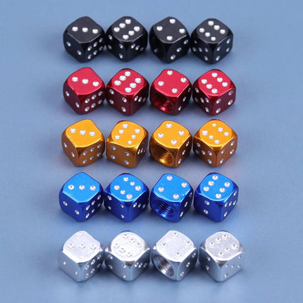 VCTparts Dobbelsteen Ventieldopjes Dobbel Steentjes Dices - Metaal Rood (set 4 stuks) NORGOS 10