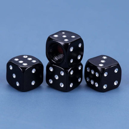 VCTparts Dobbelsteen Ventieldopjes Dobbel Steentjes Dices - Metaal Zwart (set 4 stuks) NORGOS 8