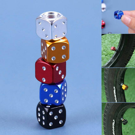 VCTparts Dobbelsteen Ventieldopjes Dobbel Steentjes Dices - Metaal Zwart (set 4 stuks) NORGOS 2