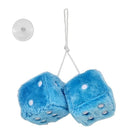 Dobbelstenen Spiegel Hanger Lichtblauw - Set van 2 Retro Auto Dobbelstenen Pluche Binnenspiegel Decoratie met Zuignap - VCTparts.nl