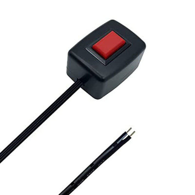 12 -V -Druckknopfschalter - Ein/Aus mit 100 cm Kabel mit klebriger Kante rot