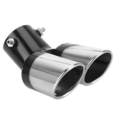 Doppelabgas -Chrom absteigend 60 mm Kopfstück / Endstück Edelstahl [Auspuff -Sier -Stück - Auspuff -Tuning - Auspuffkupplungsstück]