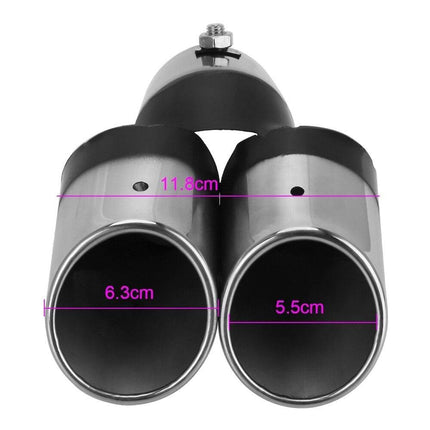VCTparts Dubbele Uitlaat Chrome Aflopend 60mm Kopstuk / Eindstuk RVS [Uitlaat Sierstuk - Uitlaat Tuning - Uitlaat Koppelstuk] NORGOS 4
