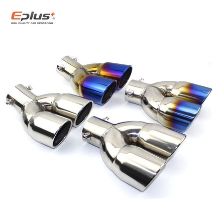 VCTparts Dubbele Uitlaat Chrome Aflopend 60mm Kopstuk / Eindstuk Vierkant [Uitlaat Sierstuk - Uitlaat Tuning - Uitlaat Koppelstuk] NORGOS 3