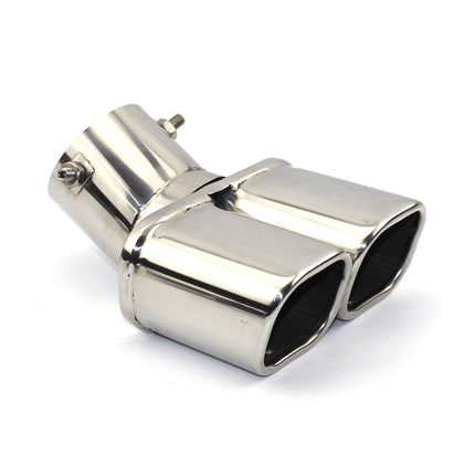 VCTparts Dubbele Uitlaat Chrome Aflopend 60mm Kopstuk / Eindstuk Vierkant [Uitlaat Sierstuk - Uitlaat Tuning - Uitlaat Koppelstuk] NORGOS 1