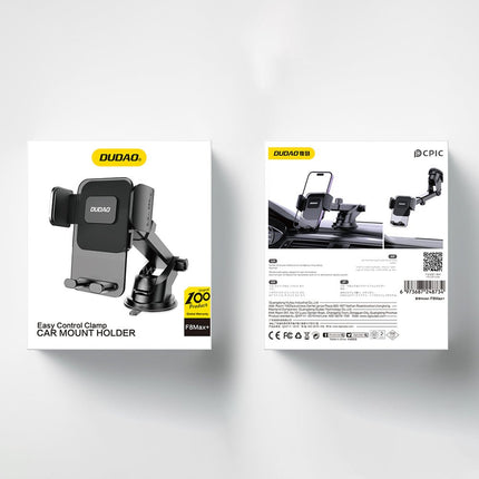 Dudao Dudao F8Max+ Auto Telefoonhouder Voor Dashboard en Voorruit met Zuignap 360° Draaibaar Zwart Hurtel 10