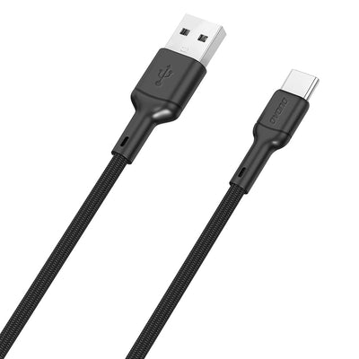 Dudao L9T 5A USB-A auf USB-C Kabel 1 Meter Geflochtenes Baumwollkabel Schnellladekabel Schwarz für Smartphones und Tablets