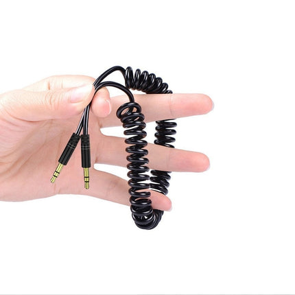 Dudao Dudao Rekbare AUX Mini Jack 3.5mm Veer Krulsnoer 150cm Zwart Hurtel 4