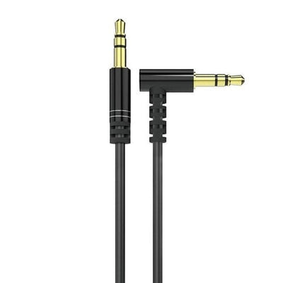 Dudao Dehnbarer Winkel Aux Mini Jack 3,5 mm Fähre klares Stoff 100 cm schwarz