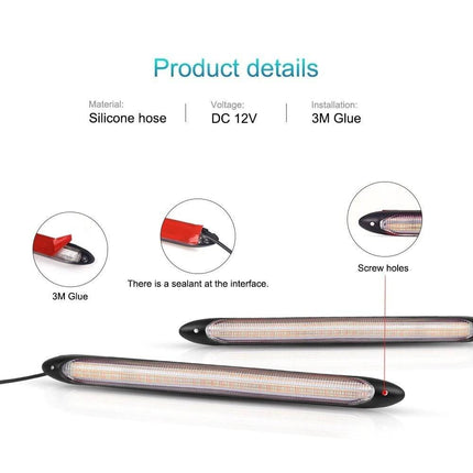 VCTparts Dynamische Sequentiële LED Bars DRL zwart 235cm (set) [Pijl Dagrijverlichting NORGOS 4
