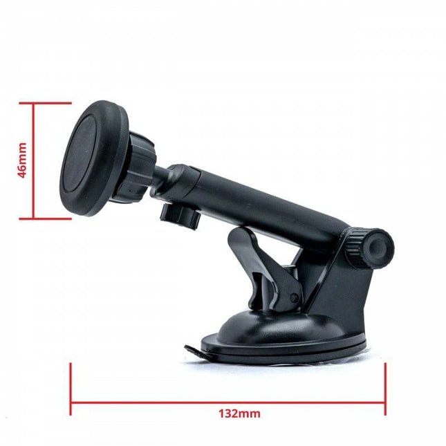 Einparts Auto Magnetische Telefoonhouder voor Dashboard en Voorruit met Telescopische Arm Zwart - VCTparts.nl