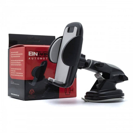 Einparts Auto Telefoonhouder voor Dashboard en Voorruit met Telescopisch Uitschuifbare Arm Zwart - VCTparts.nl