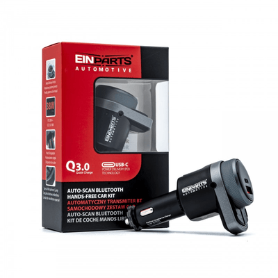 EinParts Bluetooth Music FM Sender Snell Ladegerät 3.0 mit Aux Black