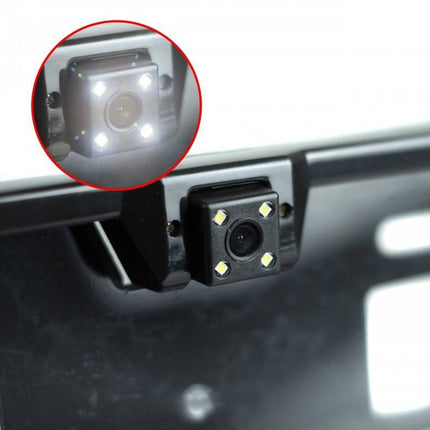 Einparts Universele Nummerplaat Frame Achteruitrijcamera met Verlichting Zwart [Nummerplaat - Nummerbord - Kentekenplaat] - VCTparts.nl