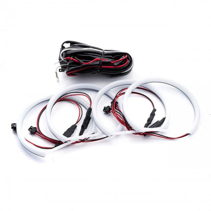 Einparts Einparts Cotton LED Angel Eyes BMW 3 E36 E38 E39 E46 - 113mm 131mm Helder Witte 6000K CANBUS Ringen met Lens voor OEM+ Uitstraling Einparts 3