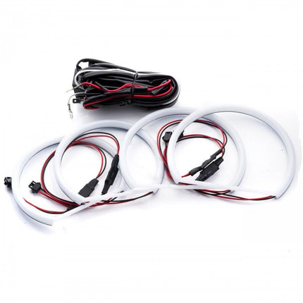 Einparts Einparts Cotton LED BMW 3 E46 Angel Eyes (2001 - 2005 met Lens) - 113mm 131mm Helder Witte 6000K CANBUS Upgrade met Egaal Lichtbeeld Einparts 3