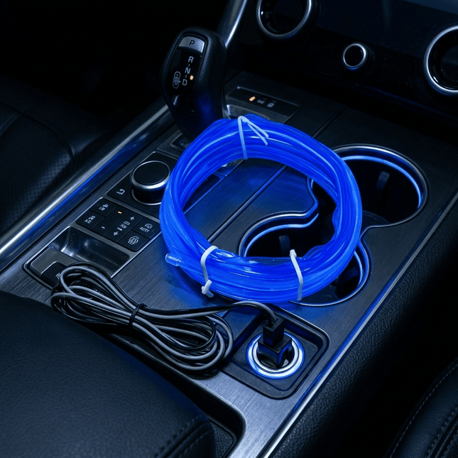 Einparts LED Ambient Interieurverlichting 3m Blauw - Universele 24V Truck Sfeerverlichting 360 Graden Dunne 2mm Strip Compleet Pakket - VCTparts.nl