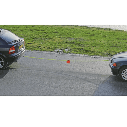 Einparts Stevige Sleepkabel met Haken en Rode Vlag tot 3000kg 4 meter Geel - VCTparts.nl