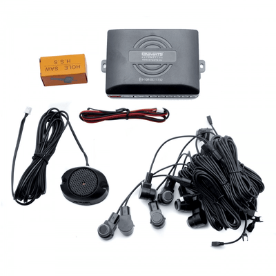 EinParts Universal Parksensoren gebaut mit Pieper Black (4 Stück) [Parkhilfe - Umkehrsensor]