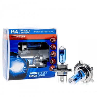EinParts Xenon Glow Pro H4 White Effect Scheinwerfer - Dimlich 6000K Weiß (Set)