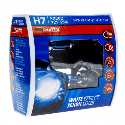 Einparts Xenon Glow Pro H7 White Effect Koplampen - Dimlicht 6000K Wit (Set) - VCTparts.nl