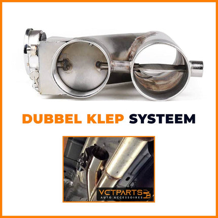 Elektrische Uitlaat Kleppensysteem 2.75inch 70mm Bypass Universeel Draadloos met Afstandsbediening - Dubbele Pijp met Klep - VCTparts.nl