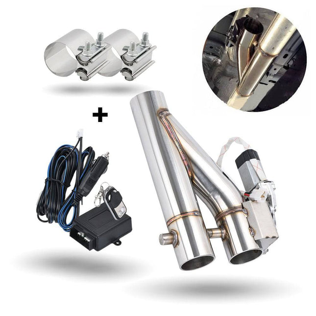 VCTparts Elektrische Uitlaat Kleppensysteem Set 2inch 51mm Universeel met Klem Mof Draadloos – Dubbele Pijp Bypass Performance Upgrade Combideal 1