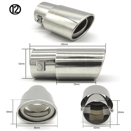 VCTparts Enkel Uitlaat Kopstuk / Eindstuk RVS Chrome 62mm [Uitlaat Sierstuk - Uitlaat Tuning - Uitlaat Koppelstuk] NORGOS 8