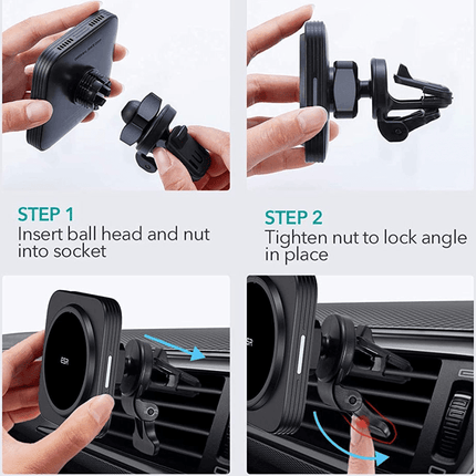 ESR ESR HaloLock Ventilatierooster Telefoonhouder Auto met Magneet Zwart Hurtel 2