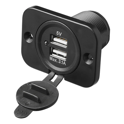 ProPlus USB-Inbouwdoos Tweevoudig Type A 3100mA - 12V/24V Laadcontactdoos met Bevestigingsmateriaal - VCTparts.nl