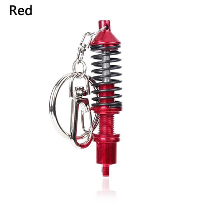 Rode Schokbreker Vering Verlagingsveer Sleutelhanger Aluminium - VCTparts.nl