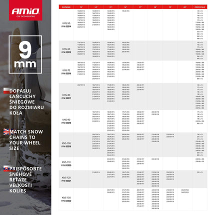 AMiO Ö-Norm Sneeuw Kettingen Gehard Staal 9mm + BAG KNS-130 - VCTparts.nl
