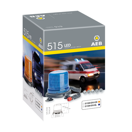 AEB Stroboscoop Zwaailicht LED 3-Puntsbevestiging 12-24V Blauw Voor Hulpdiensten - VCTparts.nl