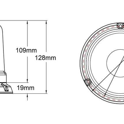 LED Flitslicht Oranje 3-Puntsbevestiging 12V 24V Zwaailamp R65 R10 IP65 - VCTparts.nl