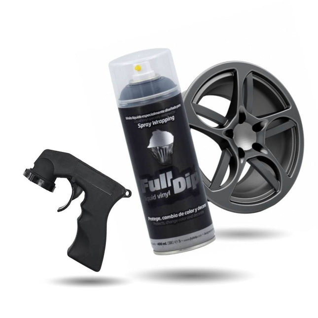 FullDip FullDip Combideal Plastidip 400ml Spuitbus met Pistool - Hyper Black / Zwart Metallic Vloeibaar Vinyl Spray Dip Combideal 2