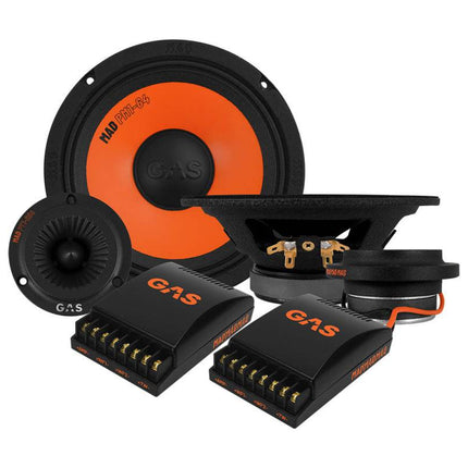 Gas Audio Power Gas Audio Power Gas Mad Level 1 Component Kit 6.5" voor Auto Geluidssystemen en Hoogwaardige Geluidskwaliteit Optimount 10