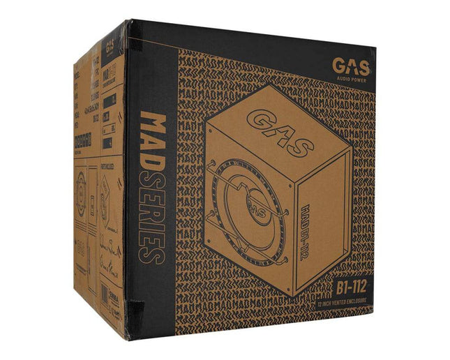 Gas Audio Power Gas Audio Power Gas Mad Level 1 Loaded Enclosure 12" voor Auto Geluidssystemen en Hoogwaardige Geluidskwaliteit Optimount 2
