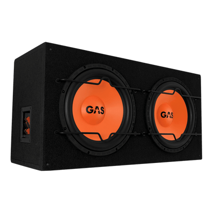 Gas Audio Power Gas Audio Power Gas Mad Level 1 Loaded Enclosure 2x12" voor Auto Geluidssystemen en Hoogwaardige Geluidskwaliteit Optimount 1